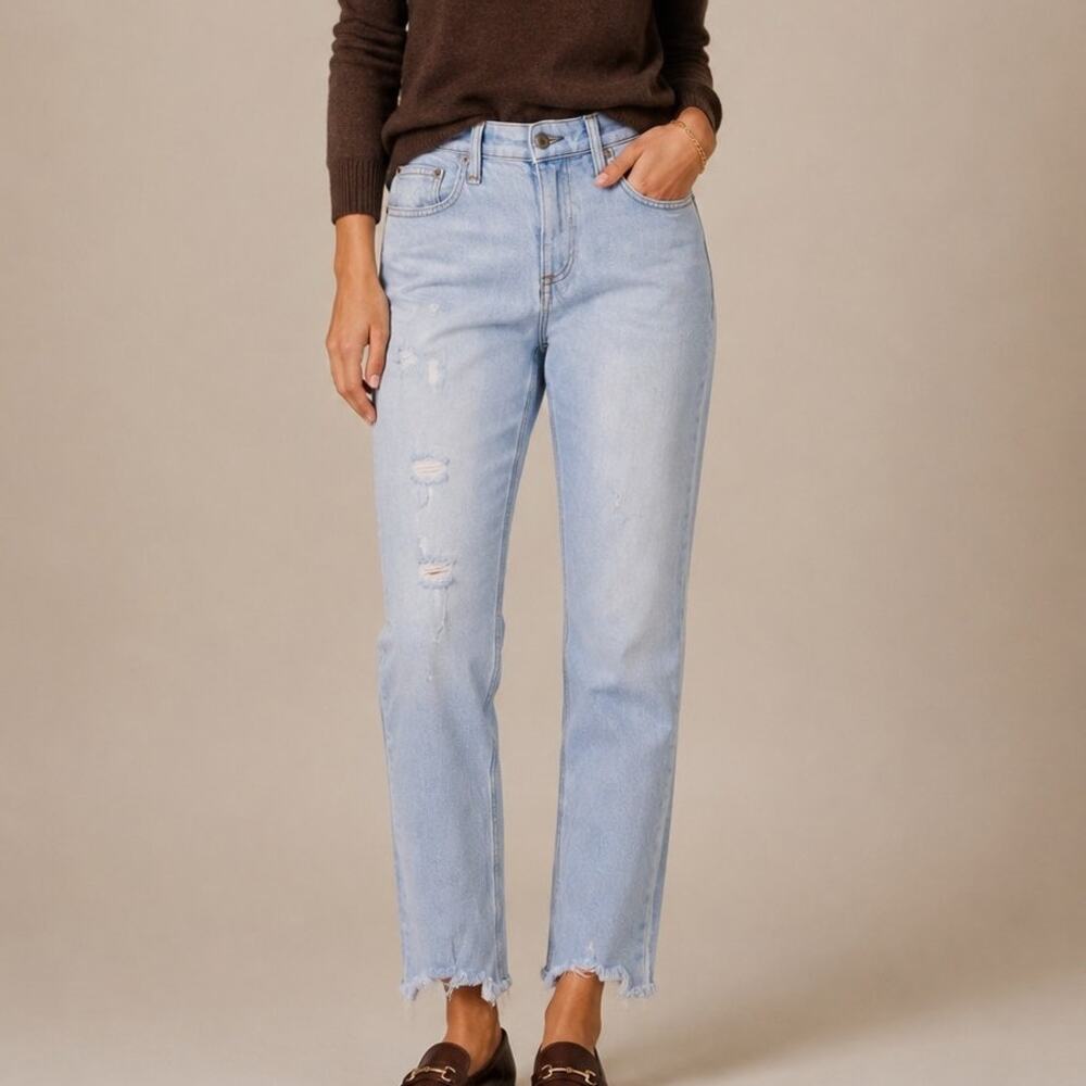 Rag & bone Womens Dre Low Rise Slim Boyfriend Jeans Size 24 Light Wash Blue 90s